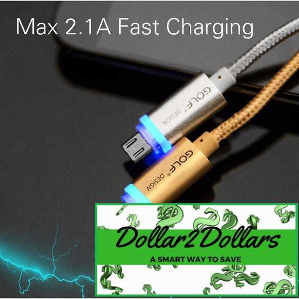 Fast Charging Cable For Android & Iphone With Indicator Light