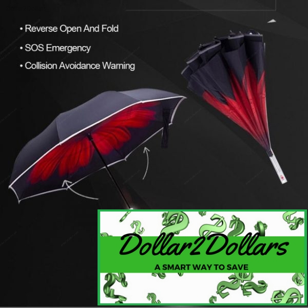 Travel Reverse Umbrella With Flashlight