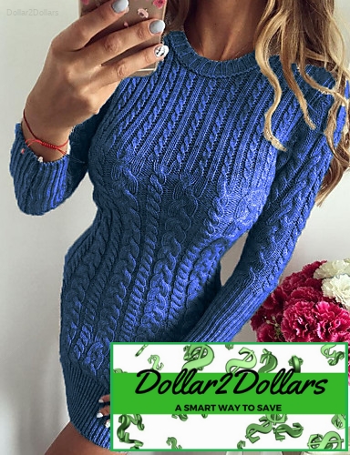 Women Knitted Sweater Dress