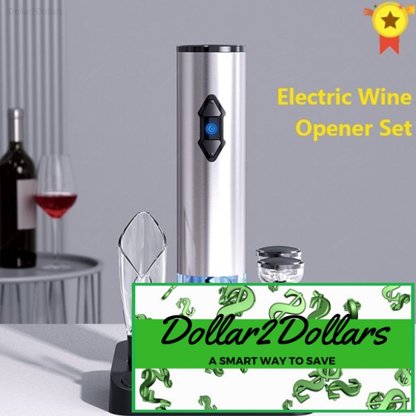 Electric Wine Bottle Opener Corkscrew Foil Cutter Set